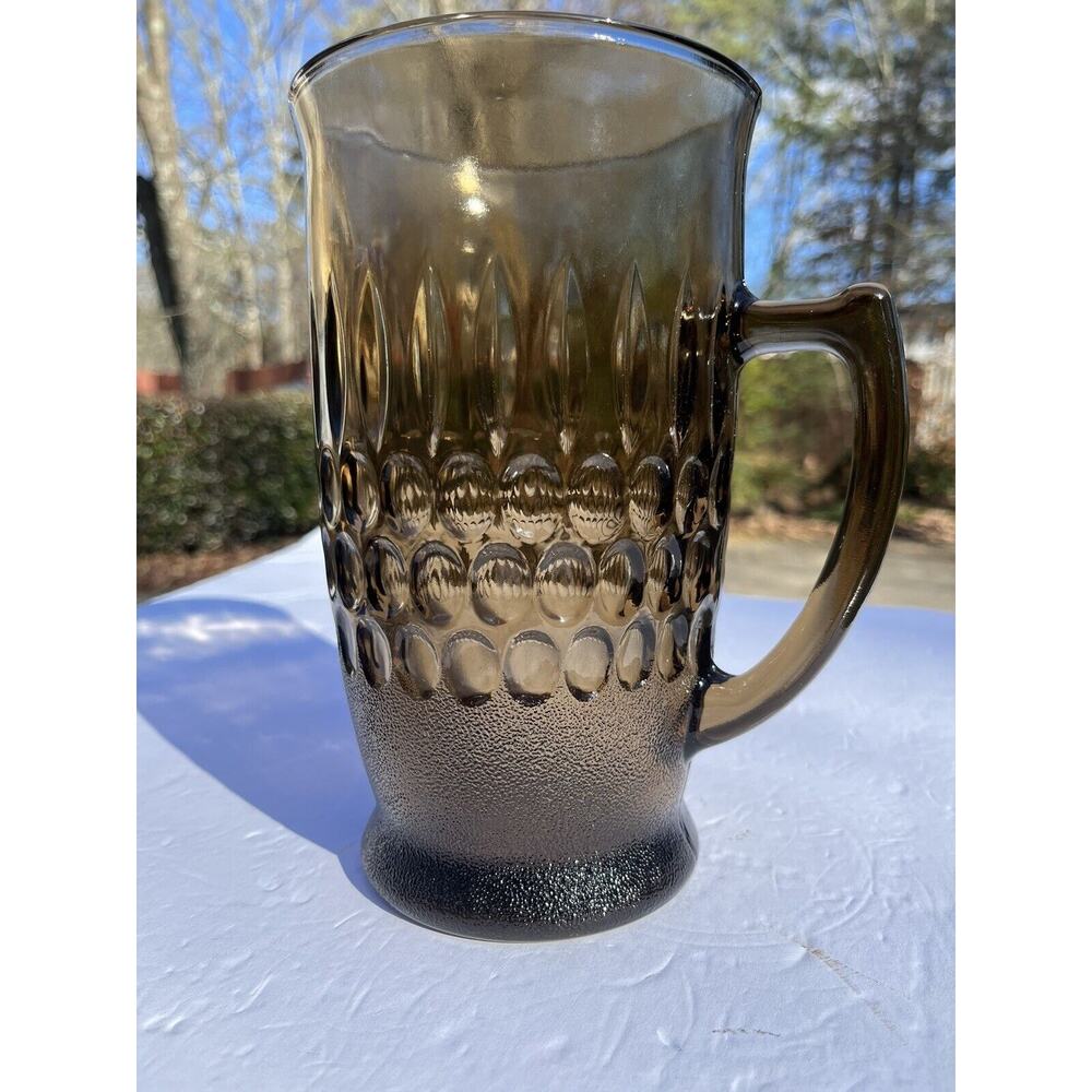 Vintage Anchor Hockings? Refreshment 5 Piece Set Smoky Dark Brown Rare - Picture 2 of 11
